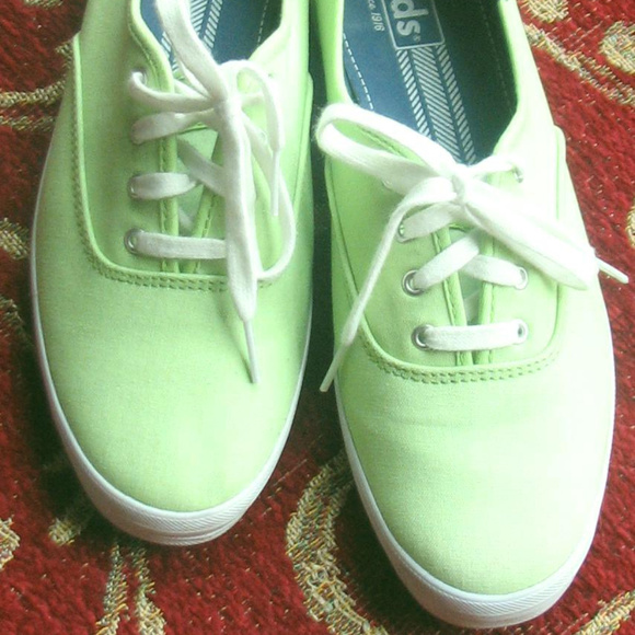 Keds Shoes - Almost New Neon Lime Canvas Champions